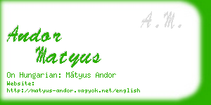 andor matyus business card